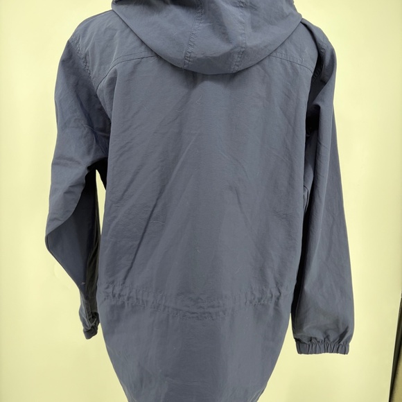 LL Bean Navy Blue Classic Anorak Womens Small Windbreaker 1/2 Zip Hooded Jacket - Picture 4 of 15